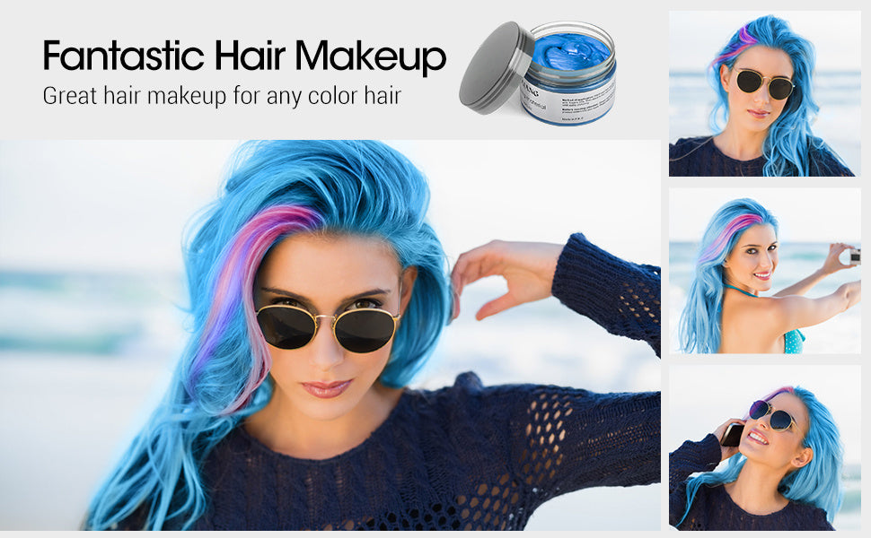 Hair Colour Wax,120g Temporary Coloured Hair Paint Wax, Easy Washable Colour Change Hair Dye For Kids,Women,Men Color Haircarecombatgel
