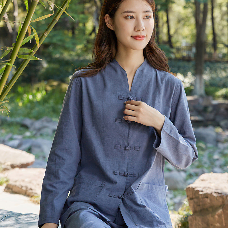 Cotton And Linen Clothes Loose-clothes Practice Yoga Suit