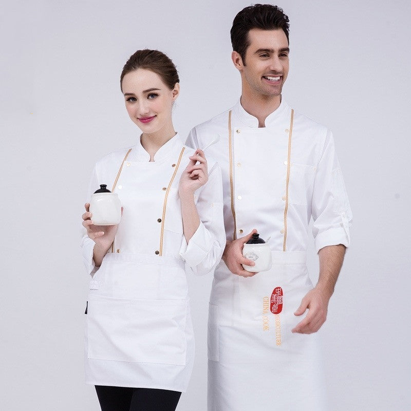 Chef Work Clothes Long Sleeved Autumn And Winter Clothes Hotel  Clothes
