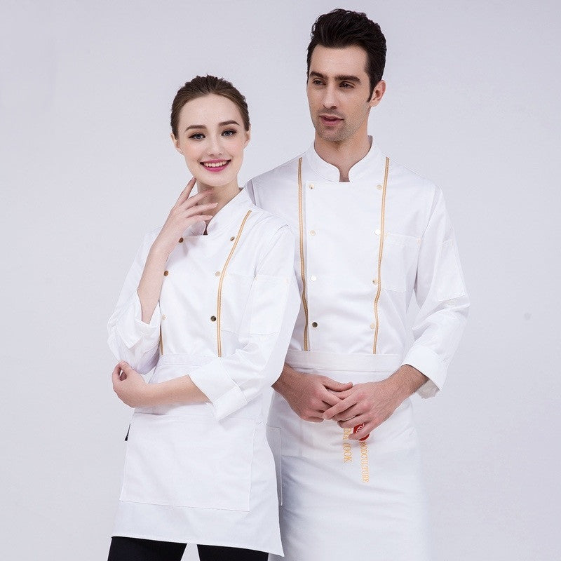 Chef Work Clothes Long Sleeved Autumn And Winter Clothes Hotel  Clothes